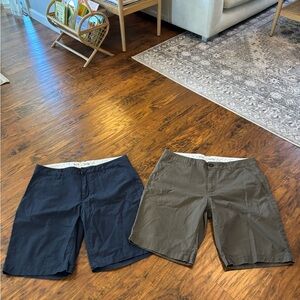 Fox Adult Mens Racing Shorts 36 2 PAIRS Flat Front Chinos Pocket SHORTS NICE!